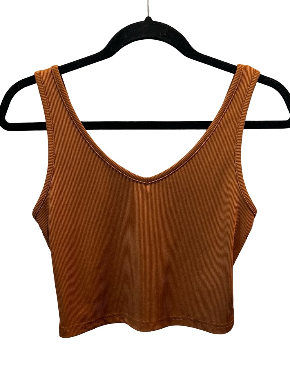 Shein brown cropped tank top ribbed size small